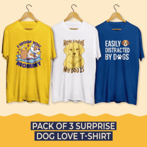 Pack of 3 Dog Love Surprise T-Shirts (Super Saver Pack)
