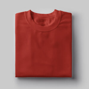 Solid: Red Round Neck T-Shirt