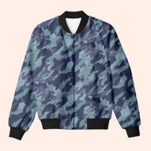 Blue Camouflage Bomber Jacket