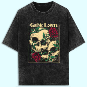 Gothic Lovers Acid Wash Oversized T-Shirt