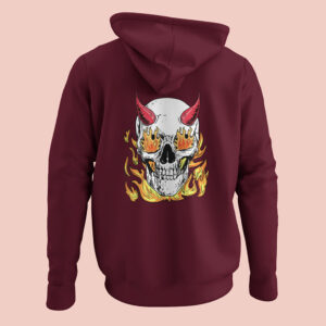 Skull Flames (Back Print) Unisex Hoodie