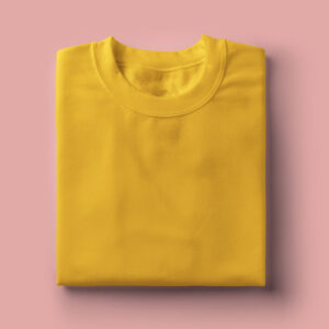 Solid: Yellow Round Neck T-Shirt